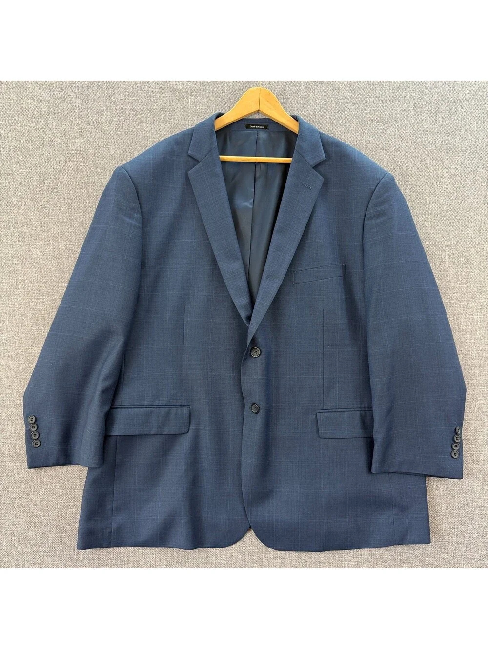 Pronto Uomo Platinum 52R Blue Plaid 2 Button Sport Coat Blazer Modern Fit